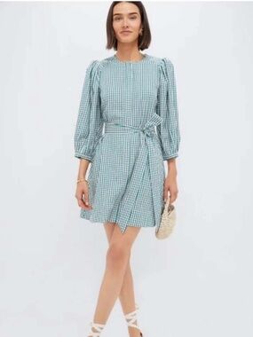 Tuckernuck Pomander Place  green and white plaid dress. Small. New with tags